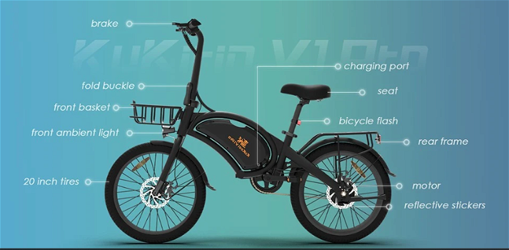 Kukirin V1 Pro Electric Bike 20 inch Tires 48V 350W - 4