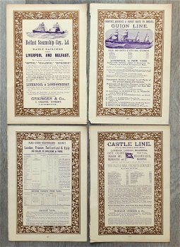 Oude advertenties voor stoomschepen oa White Star Line - 1
