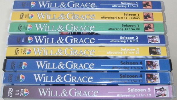 Dvd *** WILL & GRACE *** Seizoen 1: Aflevering 1 - 8 - 5