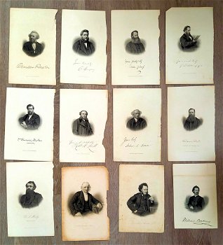 12 Prenten portretten mannen 19e eeuw J. Cochran engr. - 0