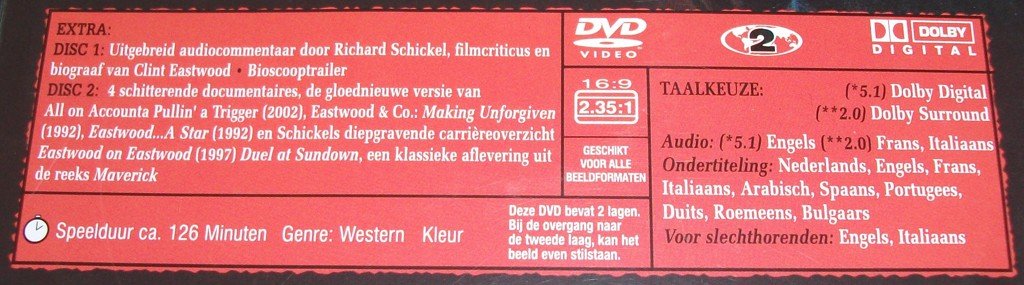 Dvd *** UNFORGIVEN *** 2-Disc Boxset Special Edition - 2