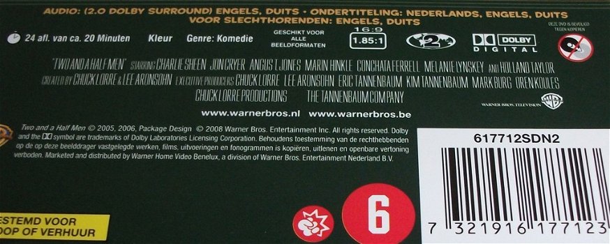 Dvd *** TWO AND A HALF MEN *** 4-DVD Boxset Seizoen 3 - 2