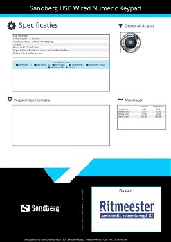 USB Wired Numeric Keypad USB Bedraad Numeriek Toetsenbord - 3