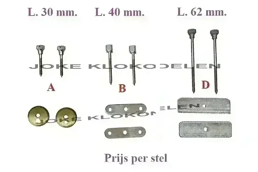 = 2 Uurwerk vastzet boutjes = FHS/Hermle =449620 - 0