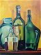 Kleurrijk schilderij met flessen - 1 - Thumbnail