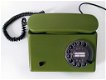 Vintage groene telefoon met draaischijf - 1 - Thumbnail