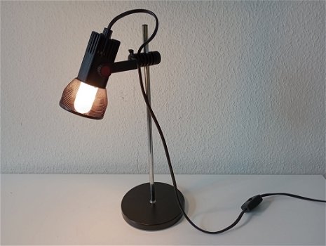 Zwarte tafellamp industriële look - 0