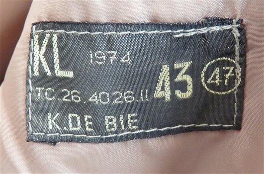 Regen Overjas / Jas Natweer, Uniform, Koninklijke Landmacht, maat: 43, 1974.(Nr.1) - 6