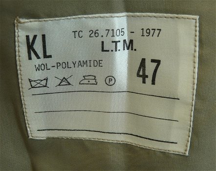 Overjas, Uniform DT, Koninklijke Landmacht, maat: 47, 1977.(Nr.1) - 6
