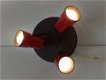 Retro plafondlamp met drie rode spotjes - 4 - Thumbnail