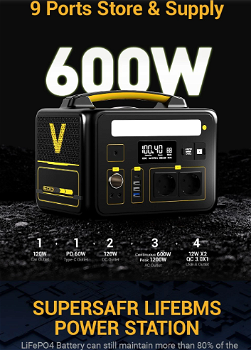 VTOMAN Jump 600 Portable Power Station, 640Wh LiFePO4 Battery - 3