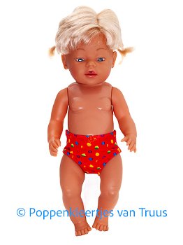 Baby Born 43 cm Overslag jurk setje rood/multi/stippen - 2