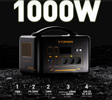 VTOMAN JUMP 1000 Portable Power Station - 4