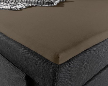 Jersey Splittopper 180 x 220 Taupe - 4