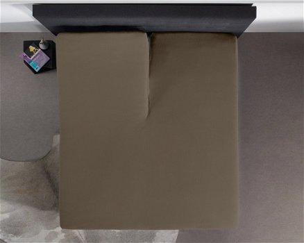 Jersey Splittopper 180 x 220 Taupe - 6