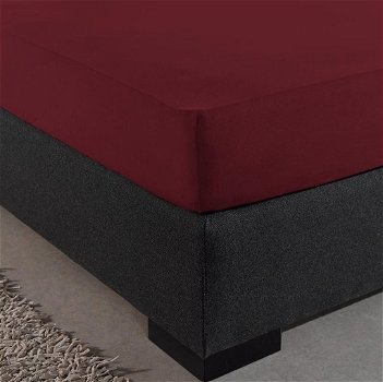 Hoeslaken Dubbel Jersey 140 x 200/220 Bordeaux - 7