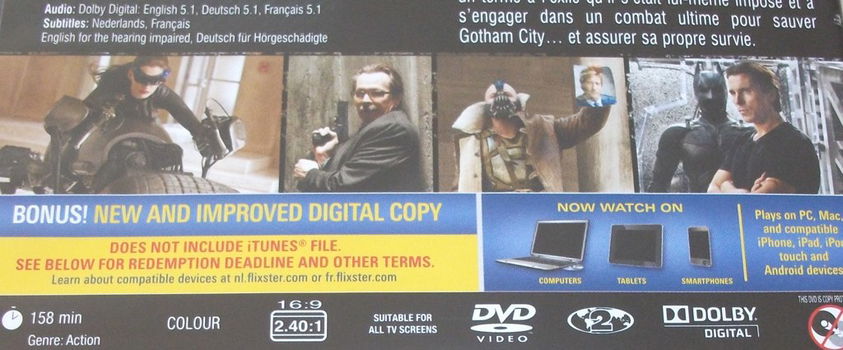 Dvd *** THE DARK KNIGHT RISES *** Incl Premier Cell Movie Card - 2