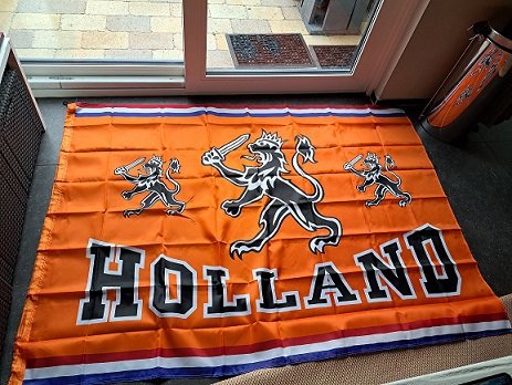 Grote Holland Vlag Oranje met Leeuw 143 X 204cm - 0