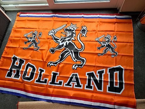 Grote Holland Vlag Oranje met Leeuw 143 X 204cm - 1