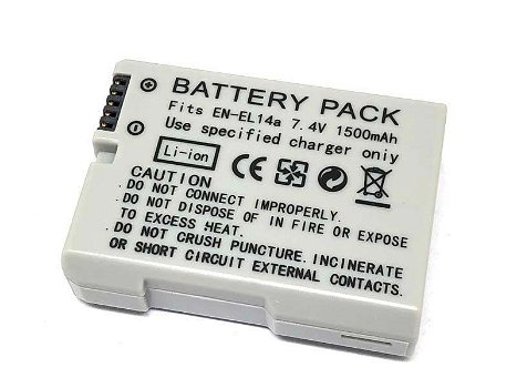 New battery 1500mAh 7.4V for NIKON EN-EL14A - 0