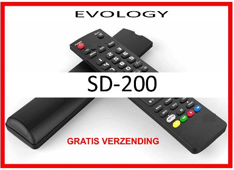 Vervangende afstandsbediening voor de SD-200 van EVOLOGY. - 0