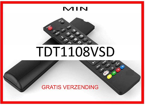 Vervangende afstandsbediening voor de TDT1108VSD van MIN. - 0
