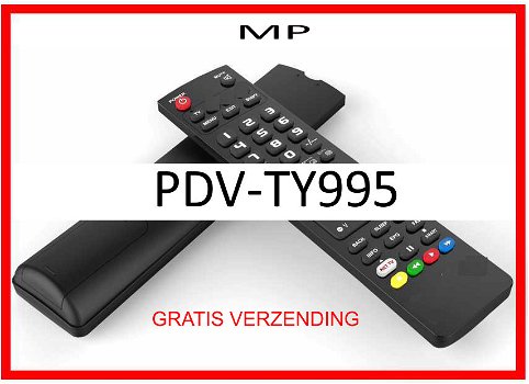 Vervangende afstandsbediening voor de PDV-TY995 van MP. - 0