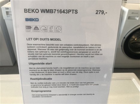 Beko WMB71643PTS - 1