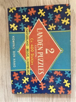 Vintage LANDEN puzzel Belgie Luxemburg Zwitserland - 0