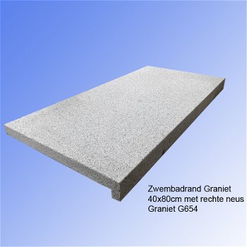 Zwembadrand Graniet 80x40x3/5 cm Gevlamd - 0