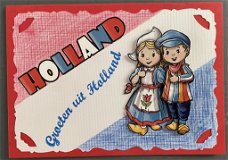 HOLLAND --- Kinderen in klederdracht (rode kaart)