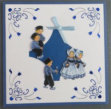 HOLLAND --- Kinderen in klederdracht (blauwe kaart)