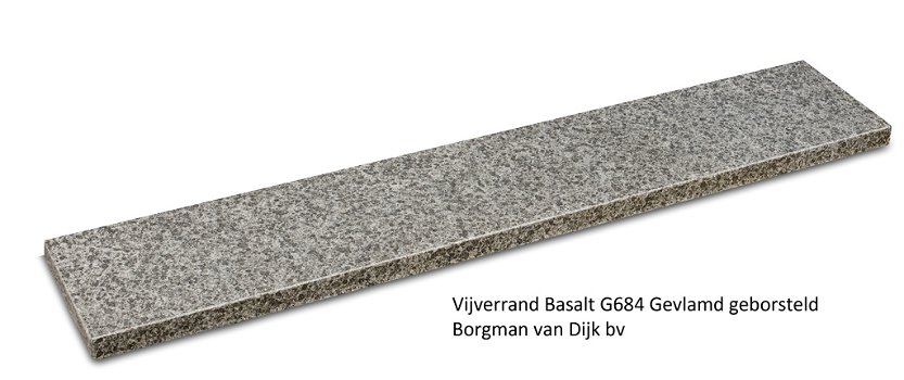 Vijverrand Basalt Gevlamd 15 cm breed - 1