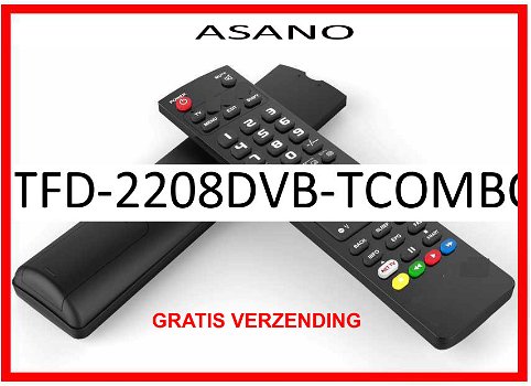 Vervangende afstandsbediening voor de TFD-2208DVB-TCOMBO van ASANO. - 0