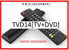 Vervangende afstandsbediening voor de TVD14[TV+DVD] van TECSONIC.