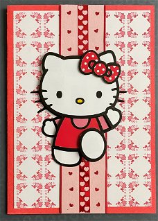 DIEREN --- Poes / Kat - Hello Kitty met een rood-gestipte strik