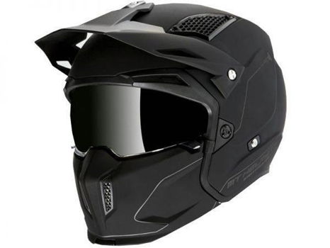 HELM MT STREETFIGHTER|SV| MAAT S=55/56CM|MOTOR/BROMMER ZWART - 0