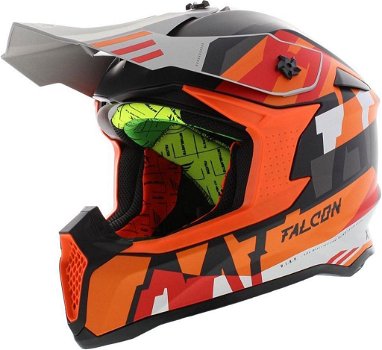 HELM MT|FALCON Arya Mat Oranje CROSS| MAAT L |NEWEST - 3