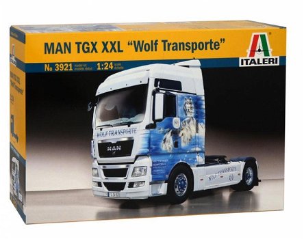 Italeri bouwpakket 3921 1/24 MAN TGX XXL Wolf Transporte - 0