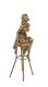 Pikant bronzen beeld van een topless dame op barkruk - 6 - Thumbnail