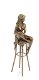 brons beeld , pikante dame op barkruk - 4 - Thumbnail
