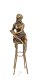 brons beeld , pikante dame op barkruk - 5 - Thumbnail
