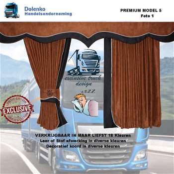 LUXE PREMIUM TRUCK GORDIJNEN DUBBELE ALCANTARA STOF 100% VERDUISTEREND - 1