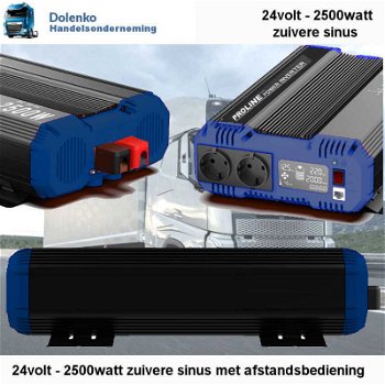 TOP KWALITEIT TRUCK OMVORMER 24V DC NAAR 220V AC - 2500W ZUIVERE SINUS - 2