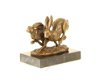 Bronzen beeld , rennende hazen , haas , konijn , beeld - 7 - Thumbnail