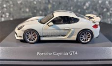 Porsche Cayman GT4 wit 1/43 Schuco