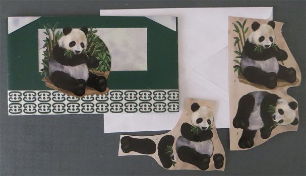 Pandabeer knabbelt op de bamboe bladeren - 0