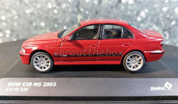 BMW E39 M5 2003 rood 1/43 Solido Sol069 - 0