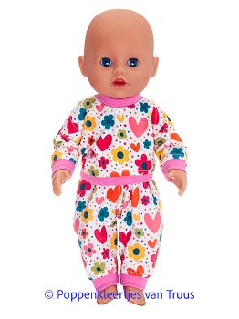 Baby Born Badpopje 32 cm Pyjama bloem/hartjes/multi - 0