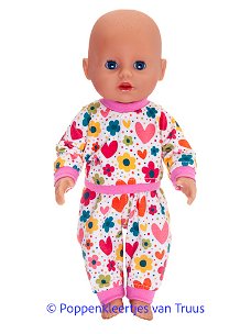 Baby Born Badpopje 32 cm Pyjama bloem/hartjes/multi